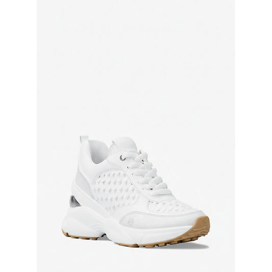 Michael Kors White Wedge Sneakers Gum Sole (49T5KAFS3L-OPTIC-WHITE) Women