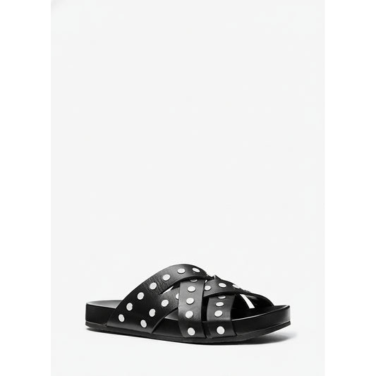 Michael Kors Studded Crossover Slides Black (40S5IRFS5L-BLACK) Women