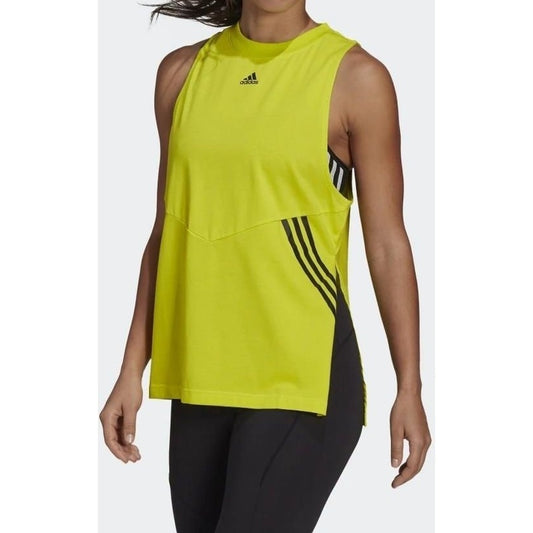 Adidas Three Stripes Oversized Tank Yellow, Women