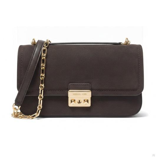 Michael Kors Slater Chocolate Suede Shoulder Bag, Women