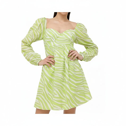 Michael Kors Zebra Print Mini Dress Lime, Women