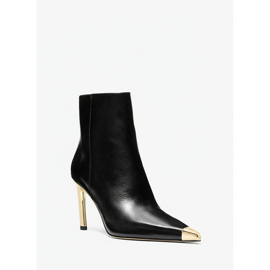 Michael Kors Black Gold Tip Ankle Boots (40R5KAHE6L-BLACK) Women