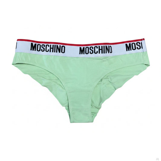 Moschino Branded Logo Brief Green, Women
