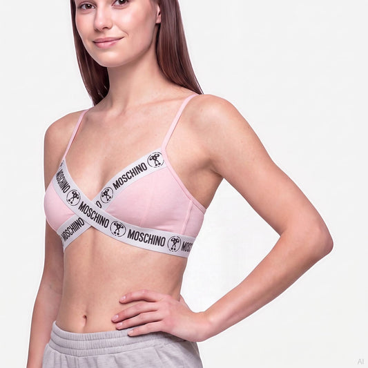 Moschino Logo Triangle Bra Pink (A14174410-0001), Women