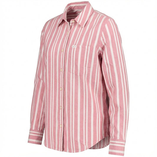 Wrangler Striped Button-Up Shirt Pink, Women