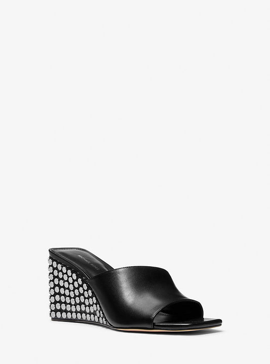 Michael Kors Studded Wedge Sandals Black (40S5MMMS4L-BLACK) Women