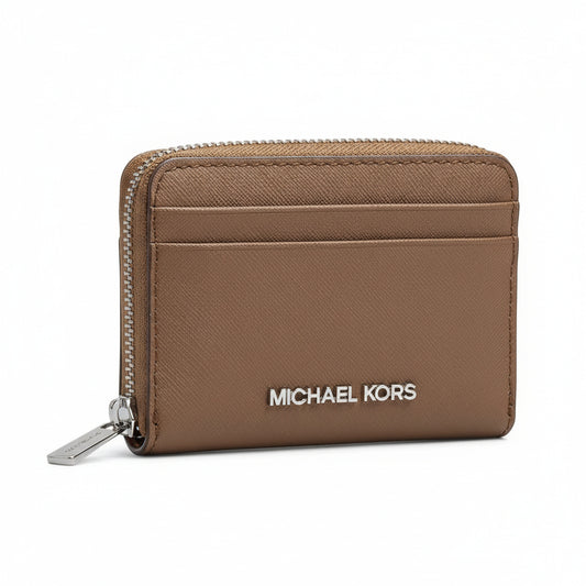 Michael Kors Saffiano Leather Card Case Brown (35H8STVZ5L-DRIFTWOOD) Women