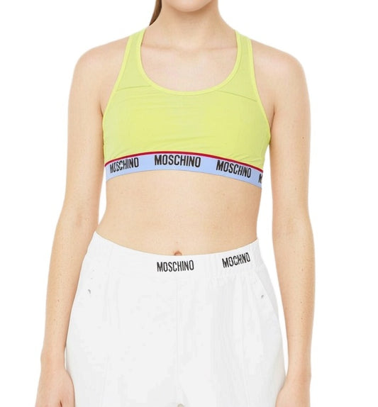 Moschino Logo Band Yellow Sports Bra, Women