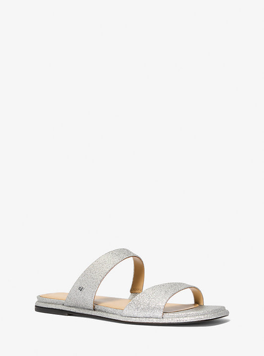 Michael Kors Silver Glitter Flat Sandals (40S5JDFS1M-SILVER) Women