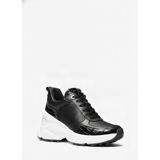 Michael Kors Katrina Black Chunky Leather Sneaker, Women