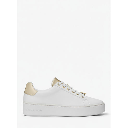 Michael Kors White Gold Platform Sneakers (49T9POFS4L-WHITE-GOLD) Women