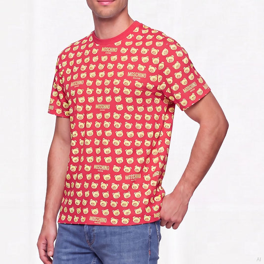 Moschino Bear Print T-shirt Red (A07089420-1213), Men