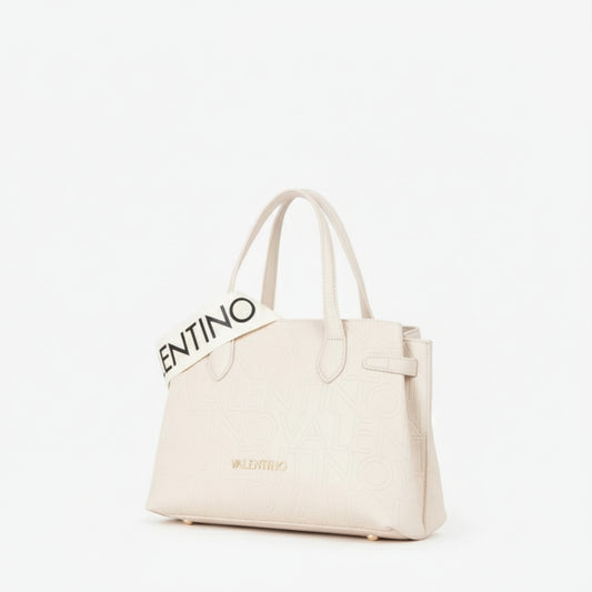 Mario Valentino Beige Leather Handbag Tote (VBS8PG04-089) Women