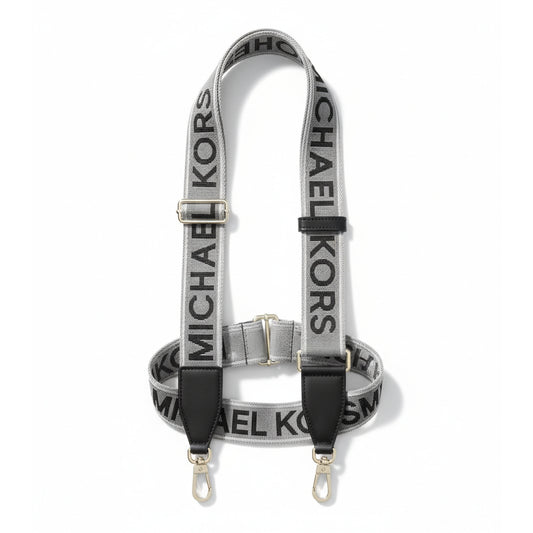 Michael Kors Logo Webbing Harness Strap Grey (35S4GTVN3C-BLACK) Women