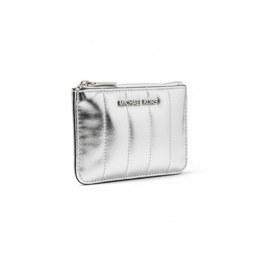 Michael Kors Jet Set Quilted Coin Pouch Silver, Women