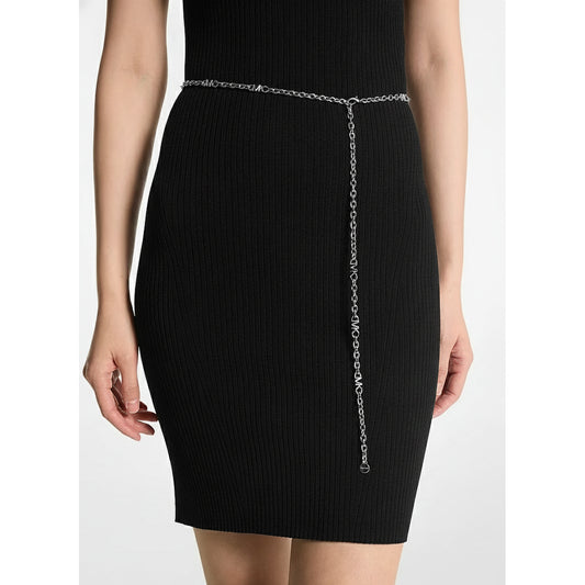 Michael Kors MK Logo Chain Belt Silver, Women