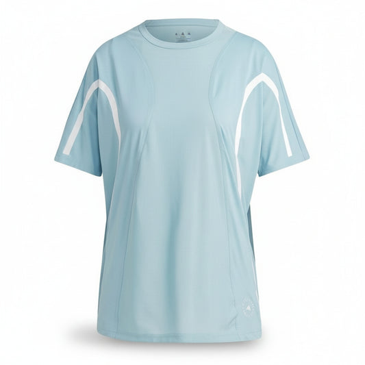 Adidas Curved Stripe Athletic Tee Light Blue, Women