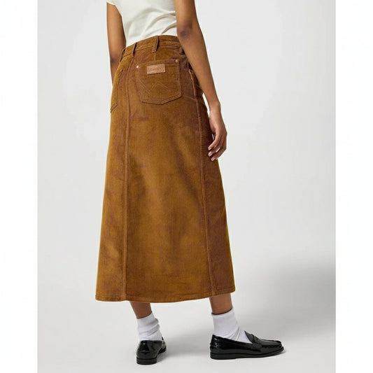 Wrangler Cognac Corduroy Maxi Skirt, Women