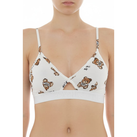 Moschino Teddy Bear Print Bralette White (A14044417-1001) Women