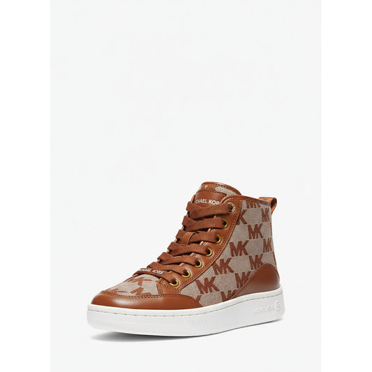 Michael Kors MK Logo High Top Sneakers Brown (49S4SHFS5Y-LUGGAGE) Women