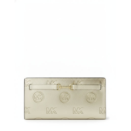 Michael Kors Carson Pale Gold Embossed Logo Wallet, Women