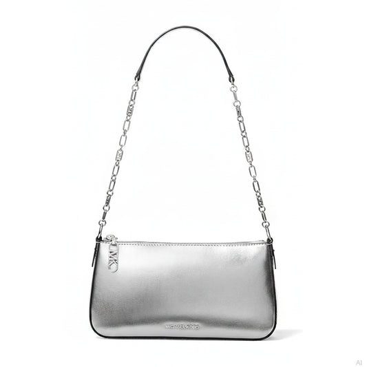 Michael Kors Empire Silver Metallic Shoulder Bag, Women
