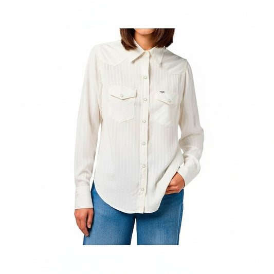 Wrangler Classic Western Shirt Worn White, Women