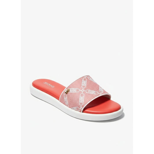 Michael Kors Logo Print Slide Sandals Coral (40S4SYFS1Y-SPICED-CORAL) Women