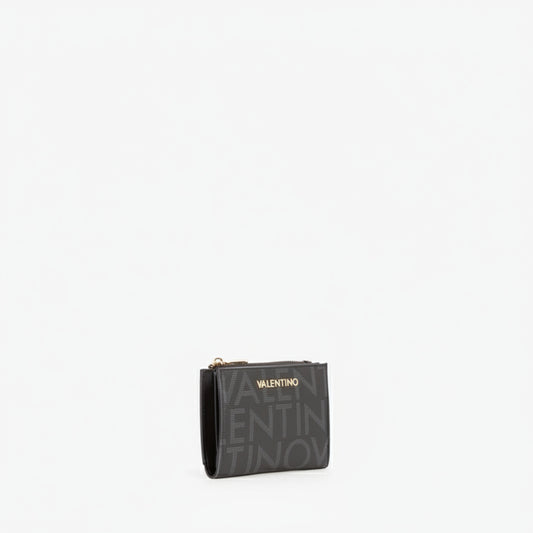 Mario Valentino Black Logo Print Wallet (VPS9IS255-001) Women