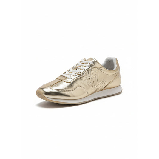 Michael Kors Metallic Gold Leather Sneakers (49F5EXFS1M-PALE-GOLD) Women