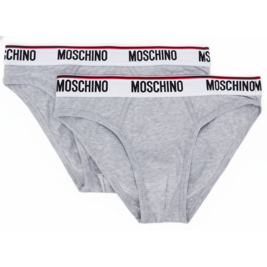 Moschino Logo Band Brief Grey 2-Pack, Men