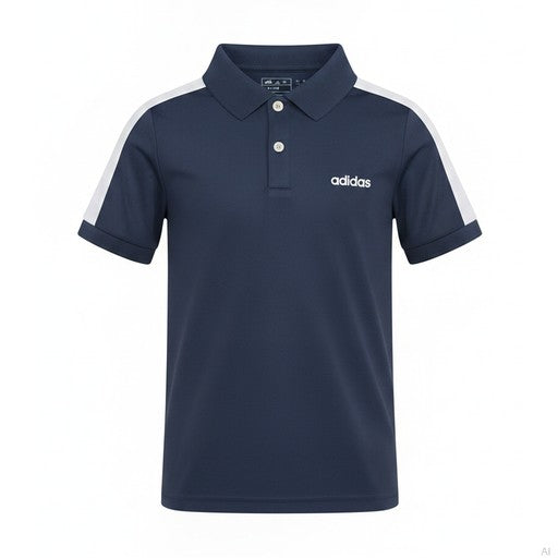 Adidas Navy Blue Short Sleeve Boys Polo Shirt, Kids