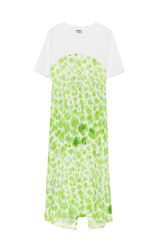 BIMBA Y LOLA Lime Watercolor Animal T-shirt dress (B0E21C02K-M11) Women