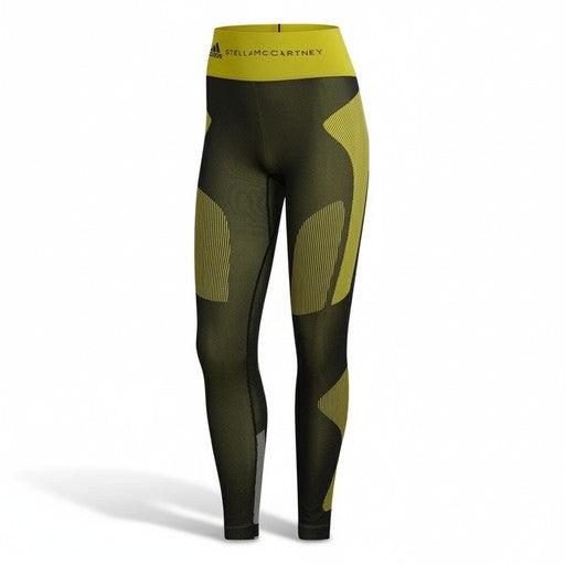 Adidas Stella McCartney Seamless Training Tights Olive Yellow, Women