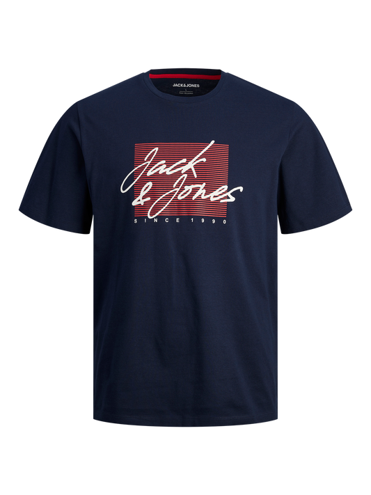 Jack & Jones JJZURI TEE SS CREW NECK LN Navy Blazer (12247779-Navy Blazer) Men