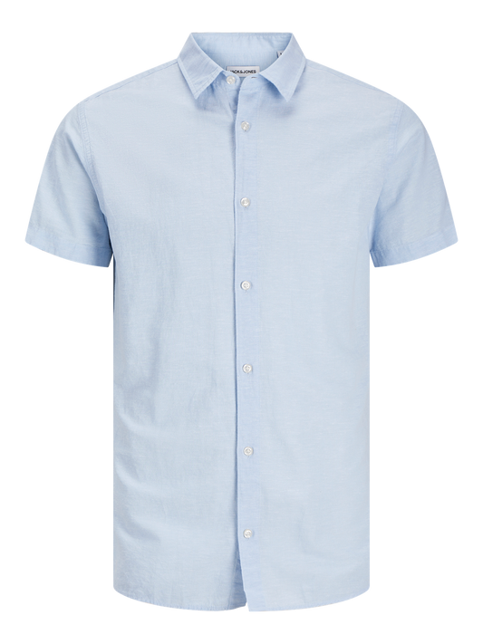 Jack & Jones Plus JJEBREEZE LINEN BLEND SHIRT SS SN PLS White (12269090-White) Men