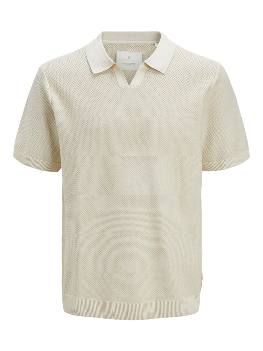 Jack & Jones Premium JPRCCEASTON KNIT SPLIT NECK SS SN Whitecap Gray (12273012-Whitecap Gray) Men