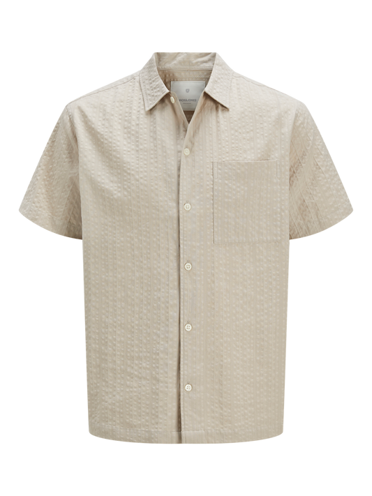 Jack & Jones Premium JPRCCEASTON SEERSUCKER S/S SHIRT LN Silver Lining (12274745-Silver Lining) Men