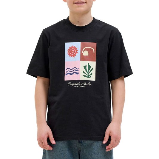 Jack & Jones Originals Canggu Front Branding Crew Shirt (12278645-BLACK) Kids