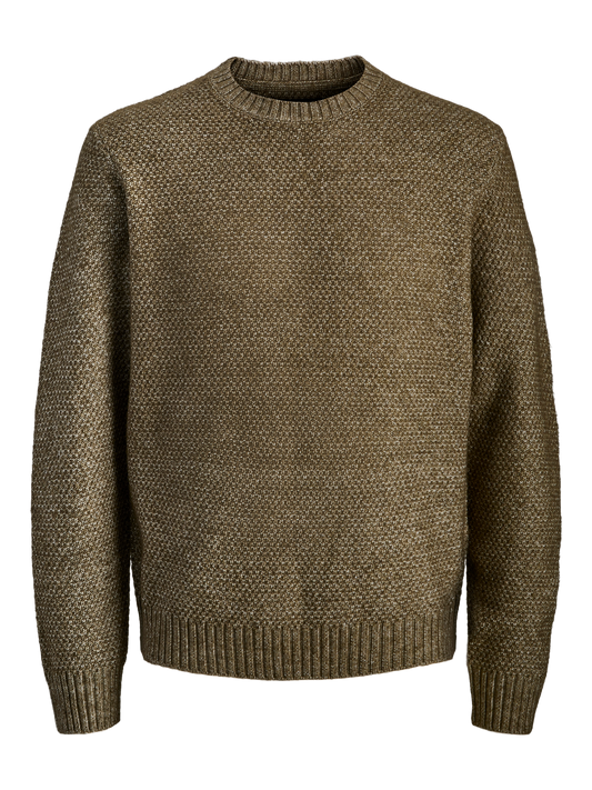 Jack & Jones Premium JPRBLAWILSON KNIT CREW NECK STYD AW25 Light Grey Melange (12286140-Light Grey Melange) Men