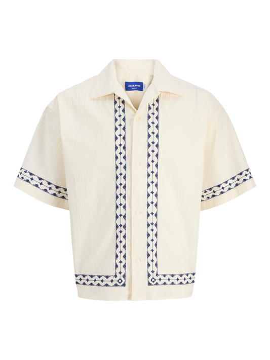 Jack & Jones Originals JORDIA EMB CRINKLE RESORT SHIRT SS Ocean Cavern (12286190-Ocean Cavern) Men