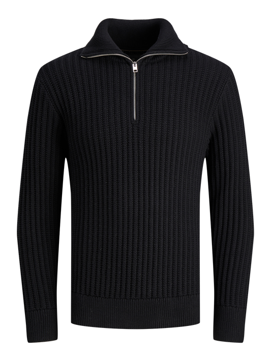 Jack & Jones Premium JPRBLASPENCER KNIT HALF ZIP STYD AW25 Black (12294786-Black) Men