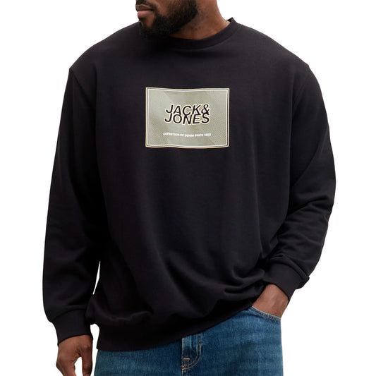 Jack & Jones Rain Crew Neck Sweater (plussize) (12295983-BLACK) Men