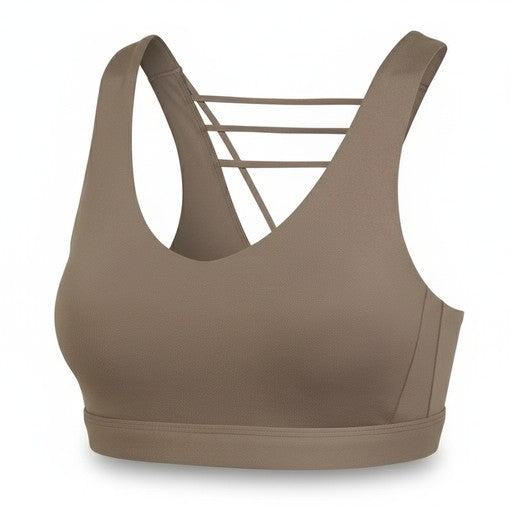 Adidas Strappy Athletic Sports Bra Brown, Women