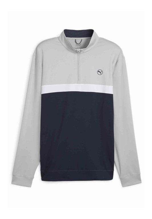 Puma Pure Colourblock Golf Shirt with viertellangem Reißverschluss Grey (PU142D2KR-C11) Men
