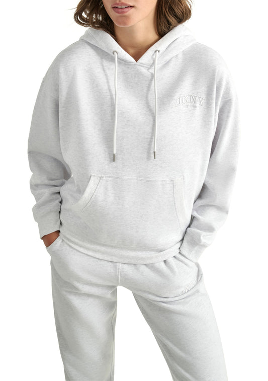 DKNY Varsity Embroidered Logo Hoodie Optic Heather (DP5T1097OHR) Women