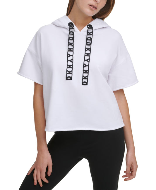 DKNY Logo Lace Drawcord Sweatshirt White (DP0T7171WHT) Women