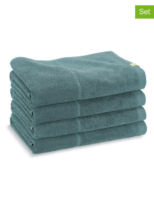 Kushel 4-Piece Set: Towels "The Hand & Hair Set" Green Unisex
