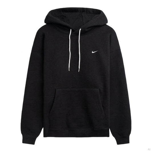 Nike Solo Swoosh Black Pullover Hoodie, Men