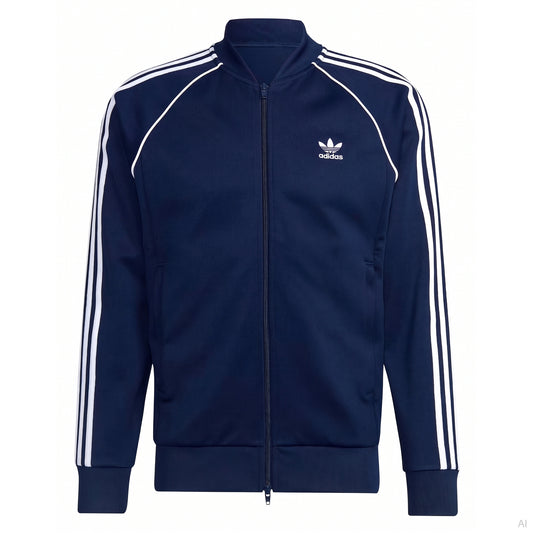 Adidas SST Navy Blue Zip Track Jacket, Unisex